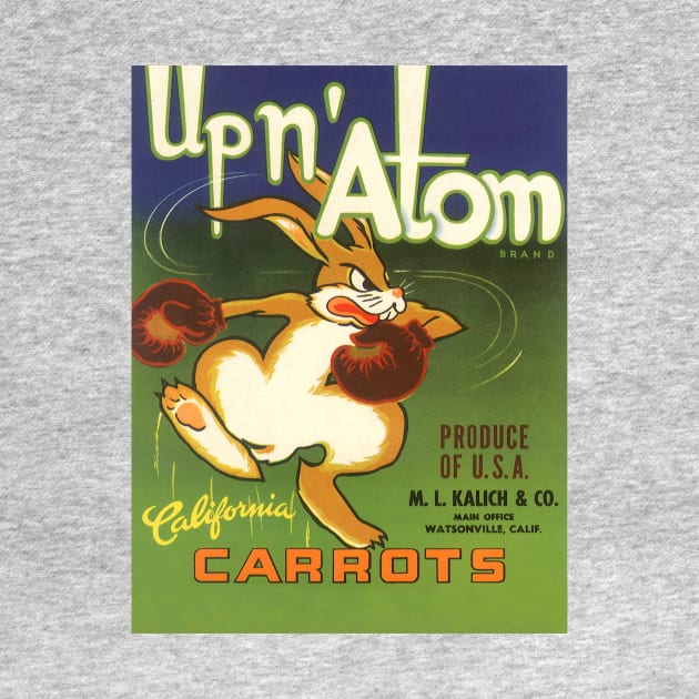 Vintage Up n' Atom Carrots Fruit Crate Label by MasterpieceCafe